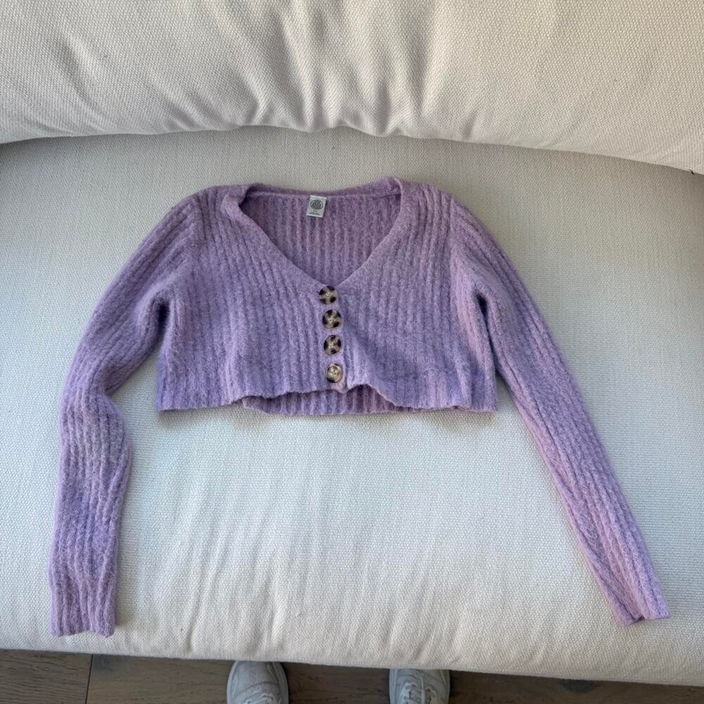 Urban outfitters purple cropped cardigan